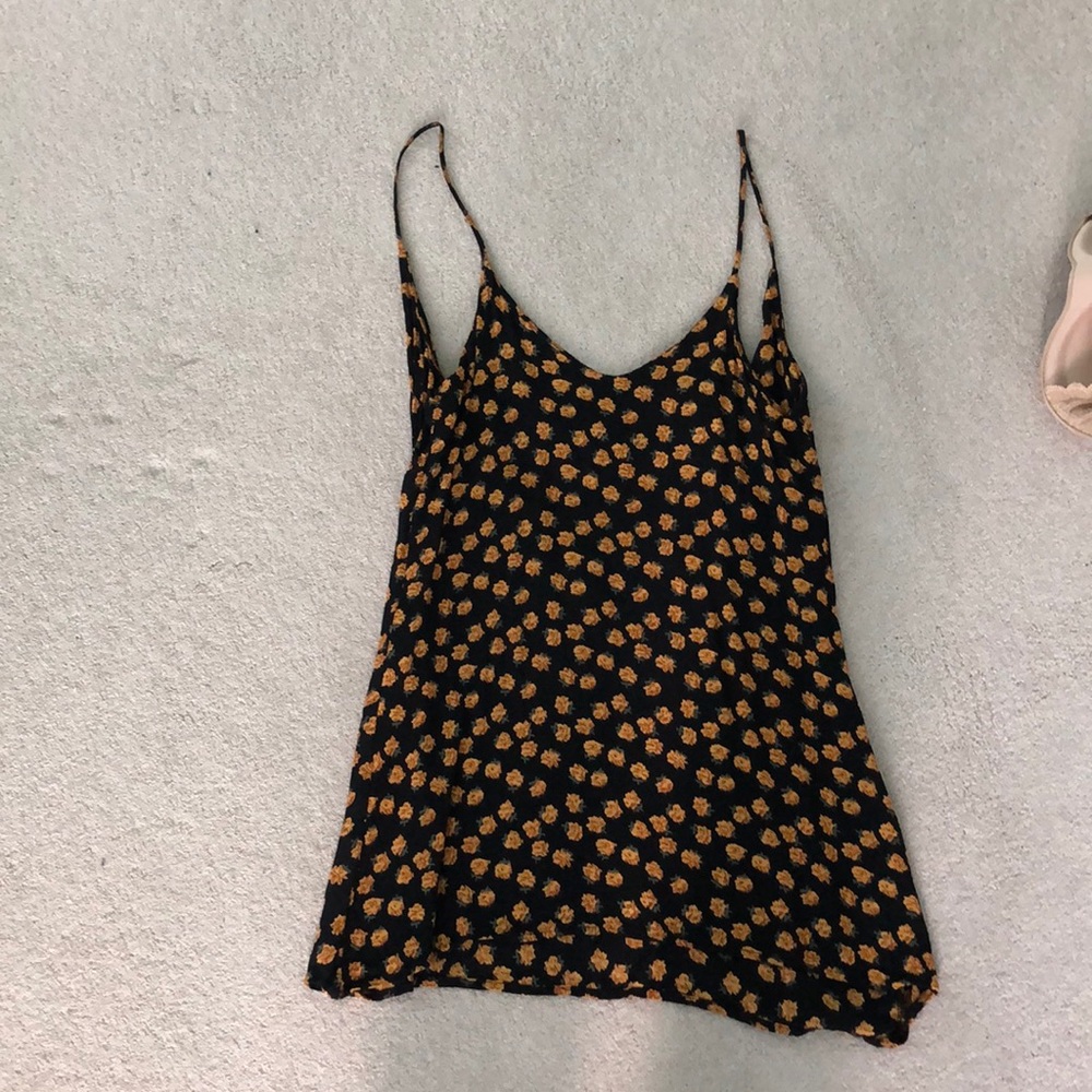 Brandy Melville Black and Orange Mini Dress